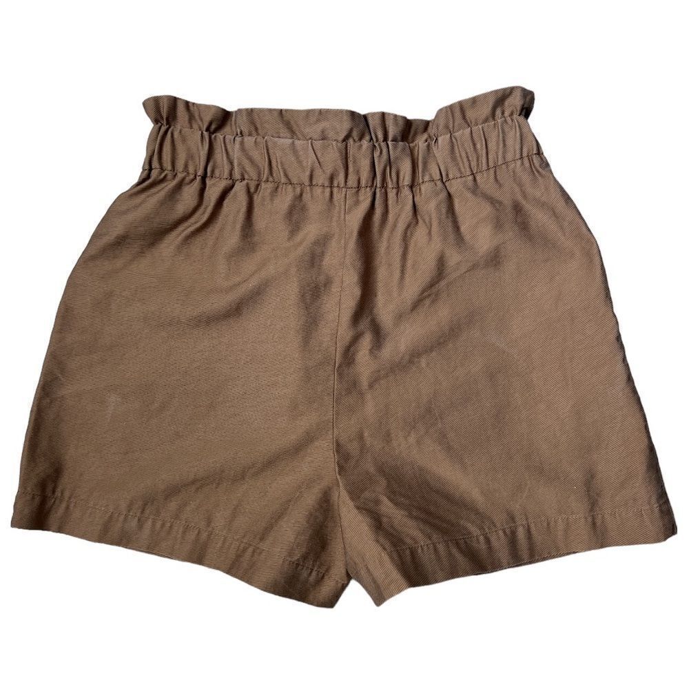 NWT ZARA Brownie High Paper Bag Waist Ruffle Shorts Size M